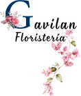 Logotipo de Florister&iacute;a Gavilan con una G azul, texto en letra cursiva negra y detalles florales rosas.