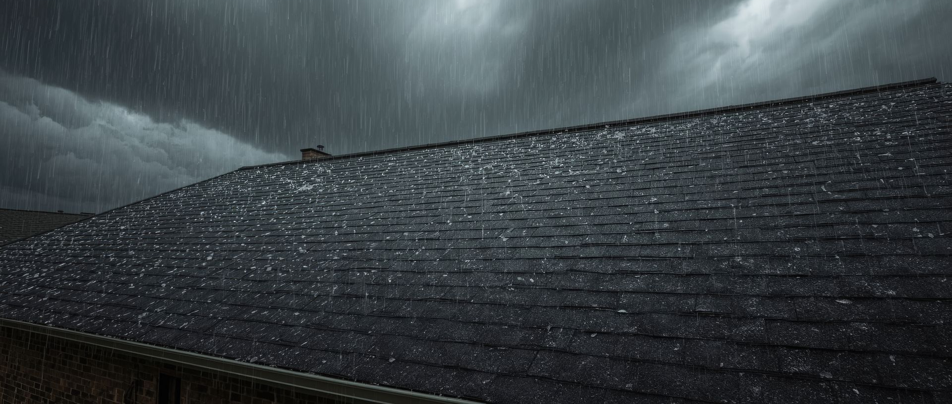 La pluie sur une toiture.