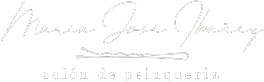 Un logotipo escrito a mano para un salón de peluquería sobre un fondo blanco.