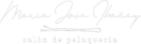 Un logotipo escrito a mano para un salón de peluquería sobre un fondo blanco.