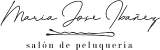 Un logotipo en blanco y negro para el salón de peluqueria maria jose jimenez