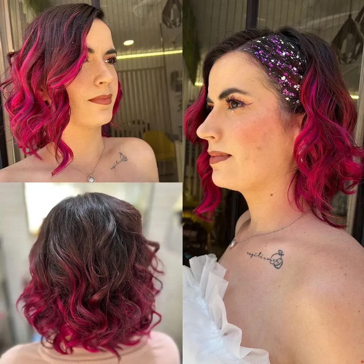 Una mujer con cabello rojo lleva una diadema.