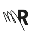 Un logotipo en blanco y negro para una empresa llamada mr.