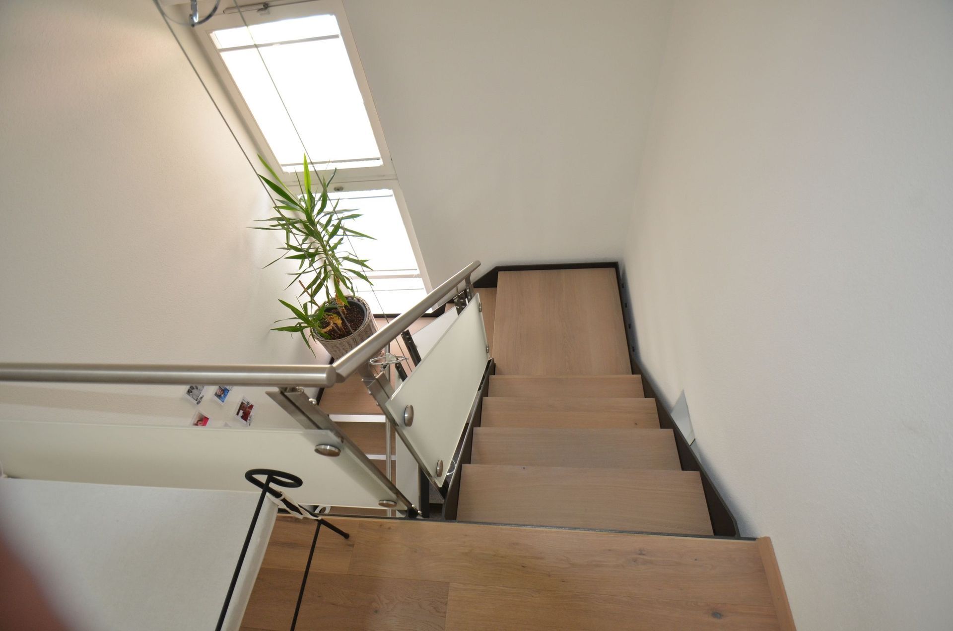 Für private Kunden durften wir neue Massivholz Tritte farblich an dem bestehenden Parkett anpassen und einbauen.