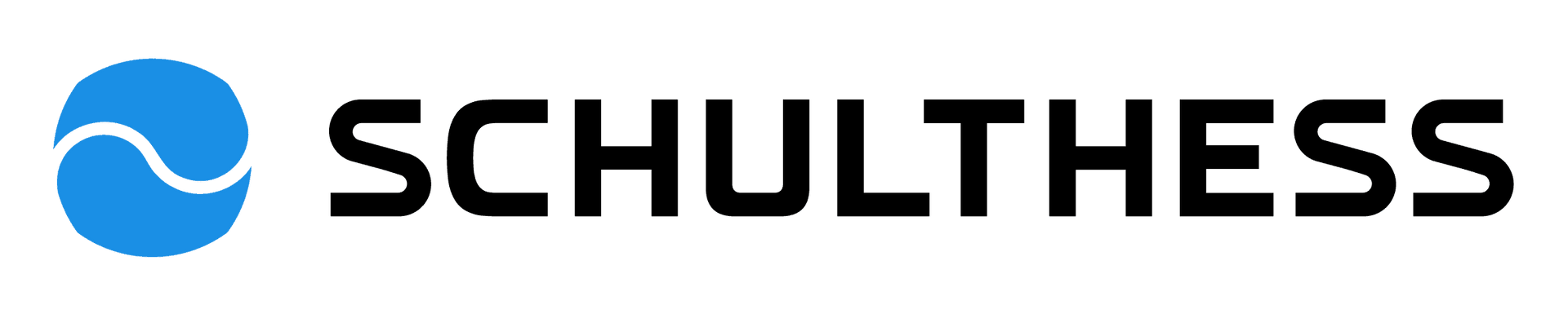 Ein Logo für Schulthess mit einem blauen Kreis in der Mitte