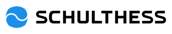Ein Logo für Schulthess mit einem blauen Kreis in der Mitte