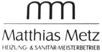 Ein schwarz-weißes Logo für Matthias Metz Heizung und Sanitär Meisterbetrieb