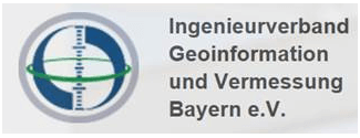 Logo of Ingenieurverband Geoinformation und Vermessung Bayern e.V. featuring a globe with a blue and green ring.