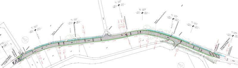 Lageplan der Freien Strecke des Kreisstrassenausbaus