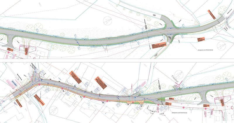 Lageplan der Entwässerung der Ortsstraße