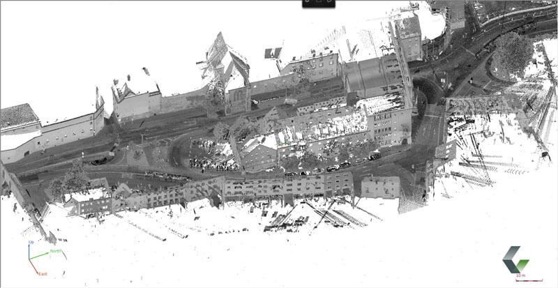 kinematisches Laserscanning der Innenstadt Kalmunzergasse - Adolpf-Kolping-Straße - Hunnenplatz - Schwanenplatz 2