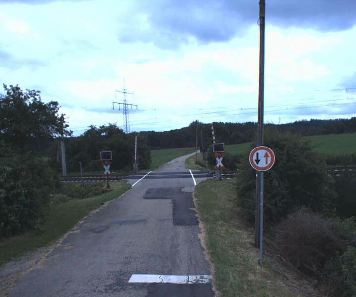 Foto für die Vermessung des Bahnüberganges