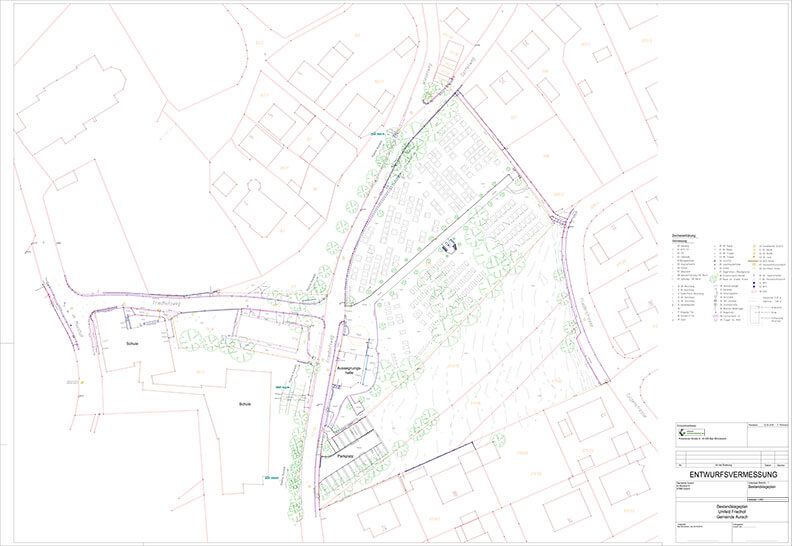 Lageplan für die Vermessung des Friedhofes