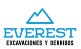 Blue mountain logo above "EVEREST" text; "EXCAVACIONES Y DERRIBOS" below.