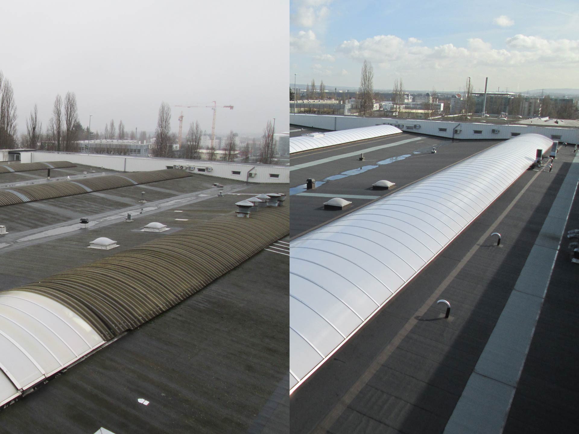 Isolation par le toit avant/après