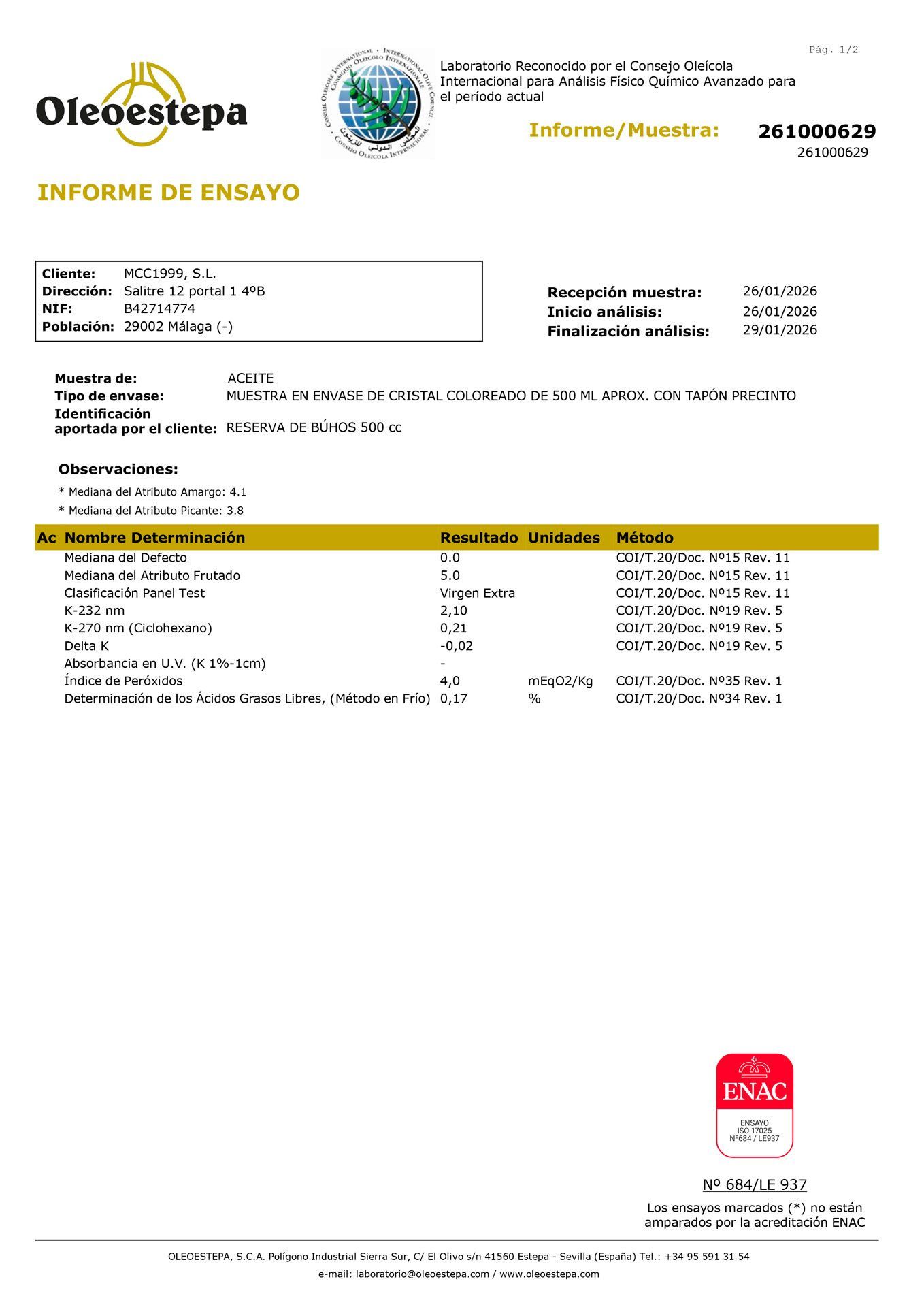 Informe de pruebas de 