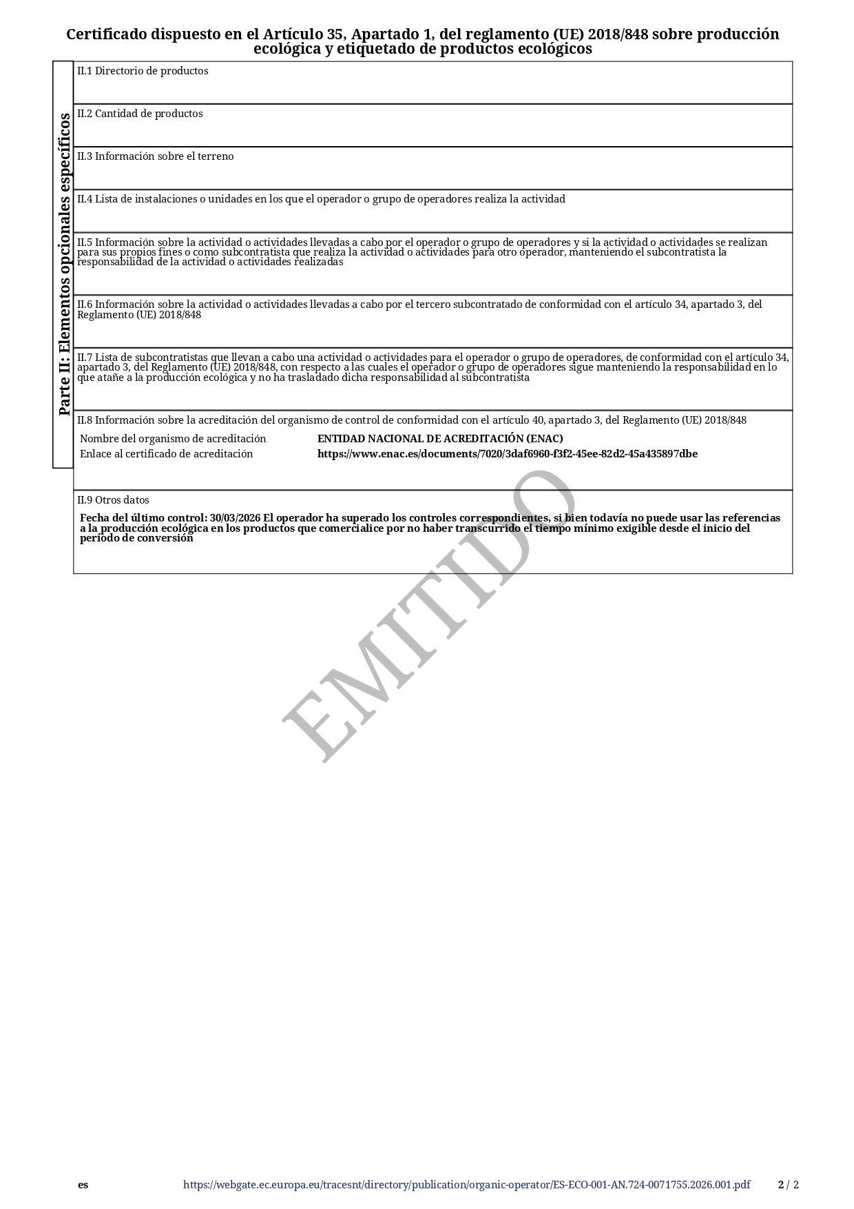 Informe de pruebas de Oleoestepa con logotipo, detalles y firma de la empresa.