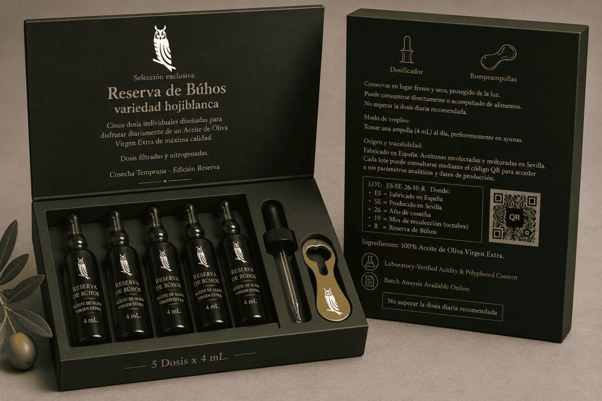 Estuche de regalo abierto con cinco frascos negros y un pequeño pincel, presentado en una caja negra.
