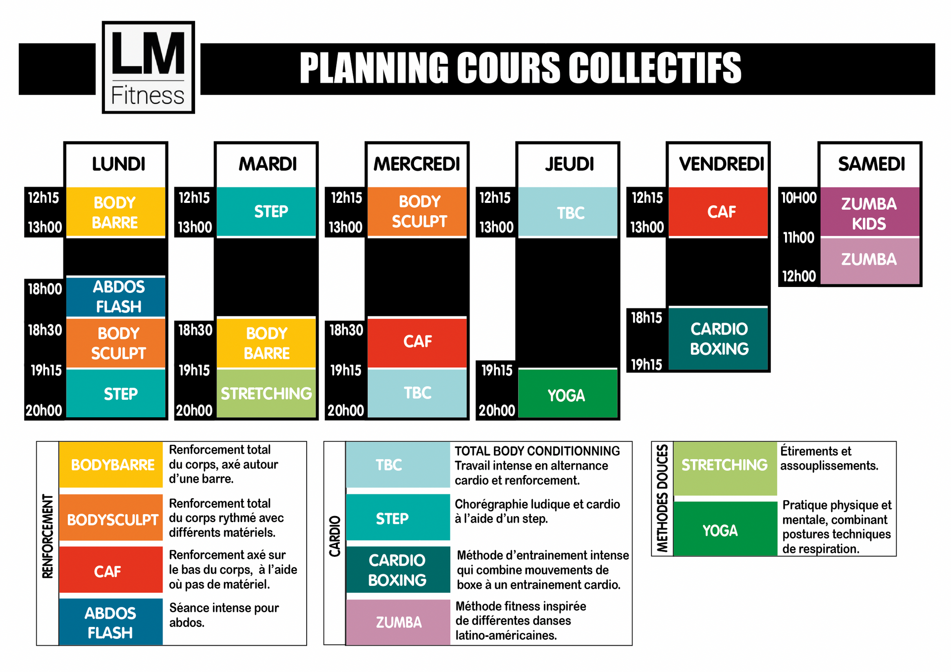 Planning cours collectifs