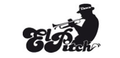 Silueta negra de un trompetista con el logotipo de texto estilizado "El Pitch".
