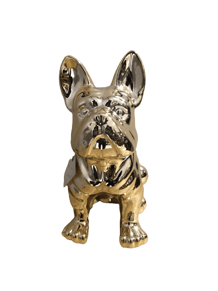 Sculpture en or chien