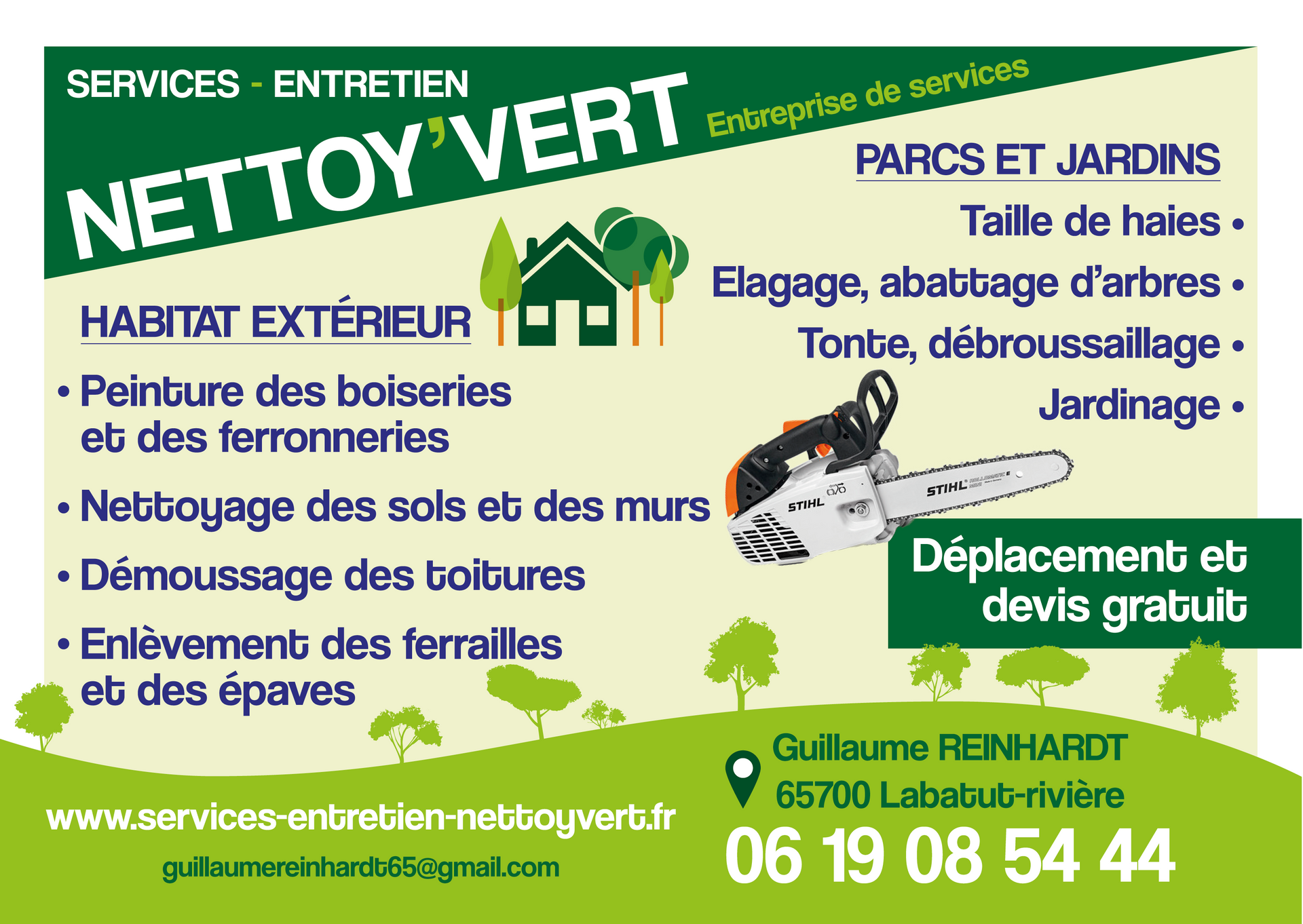 Carte de visite Services Entretien Nettoy'vert