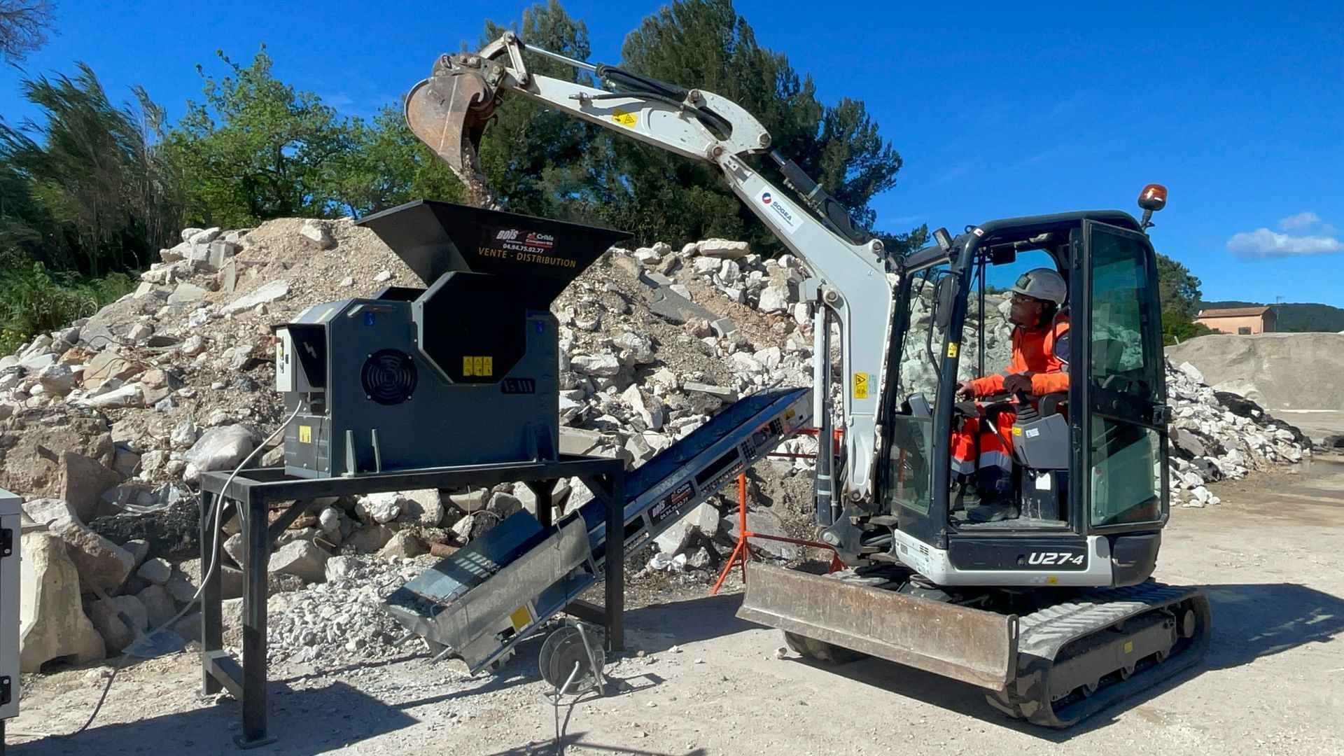 Concasseur sur un chantier