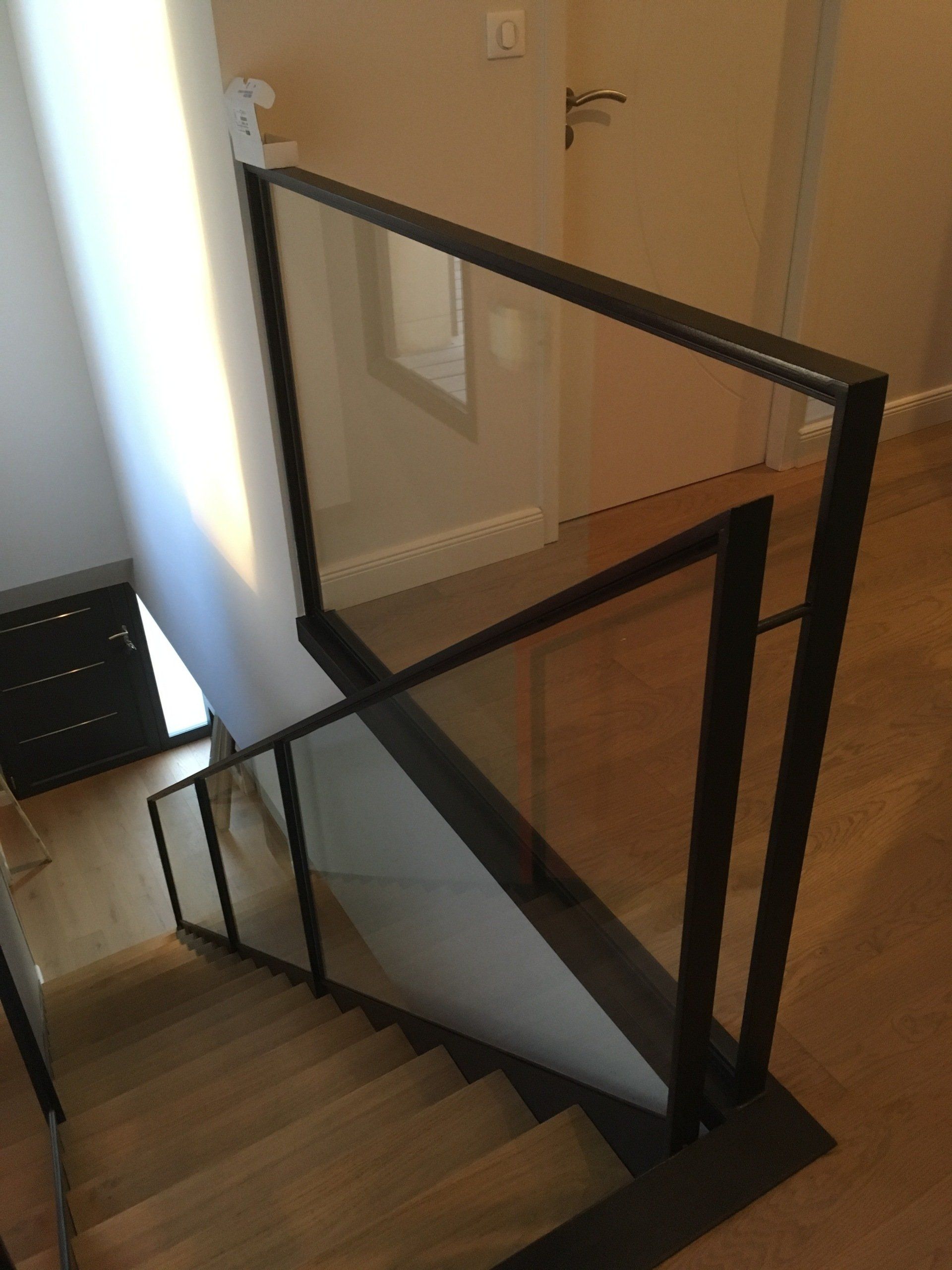 garde corps métal verre