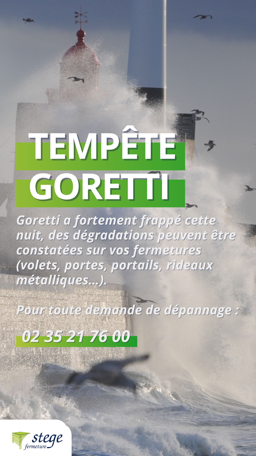 Image informationnelle sur la tempête Gorreti