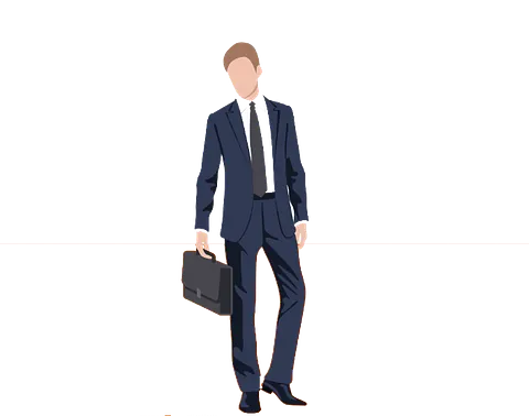 Un hombre con traje y corbata sostiene un maletín.