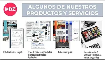 A poster that says algunos de nuestros productos y servicios on it
