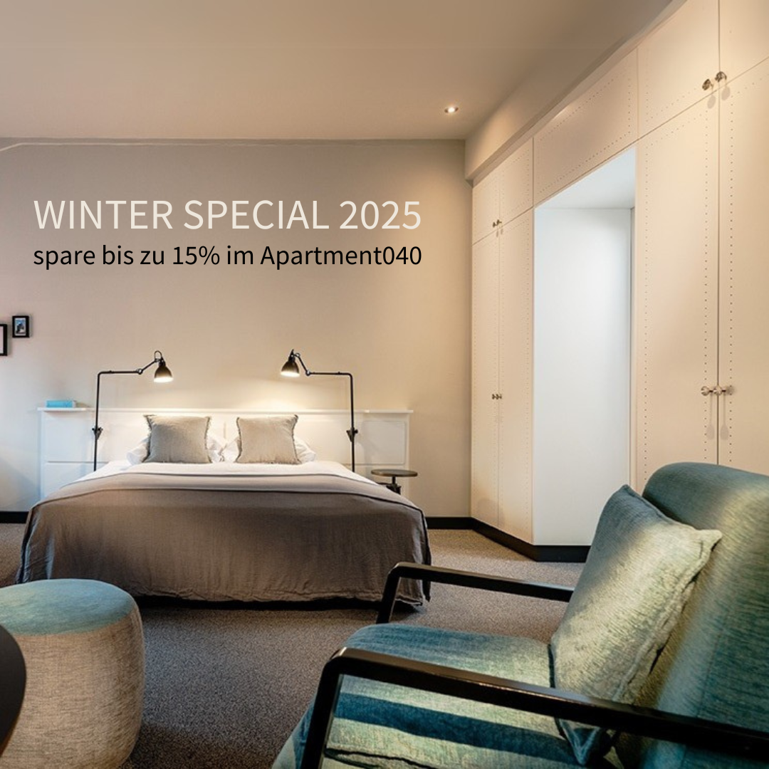 Foto eines Apartments, darüber steht