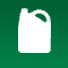 Icono de jarra blanca sobre fondo verde.