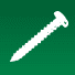 Tornillo blanco sobre fondo verde.