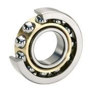 Rodamiento de bolas, con anillos interior y exterior, jaula de oro que contiene bolas de acero.