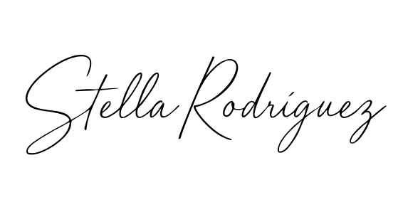 Firma de Stella Rodríguez en elegante letra.