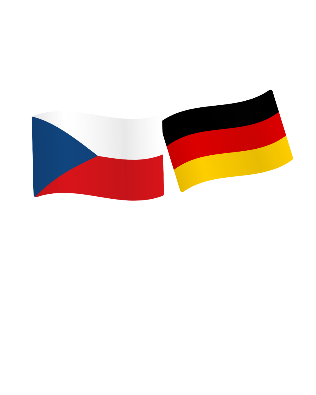 Deutsch und tschechische Fahne