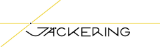 Jackering-Logo auf weißem Hintergrund mit dünnen goldenen Linien