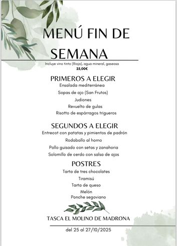 Un menú para un restaurante en español con una planta en él.