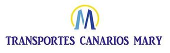 Un logotipo azul y amarillo para Transportes Canarios Mary