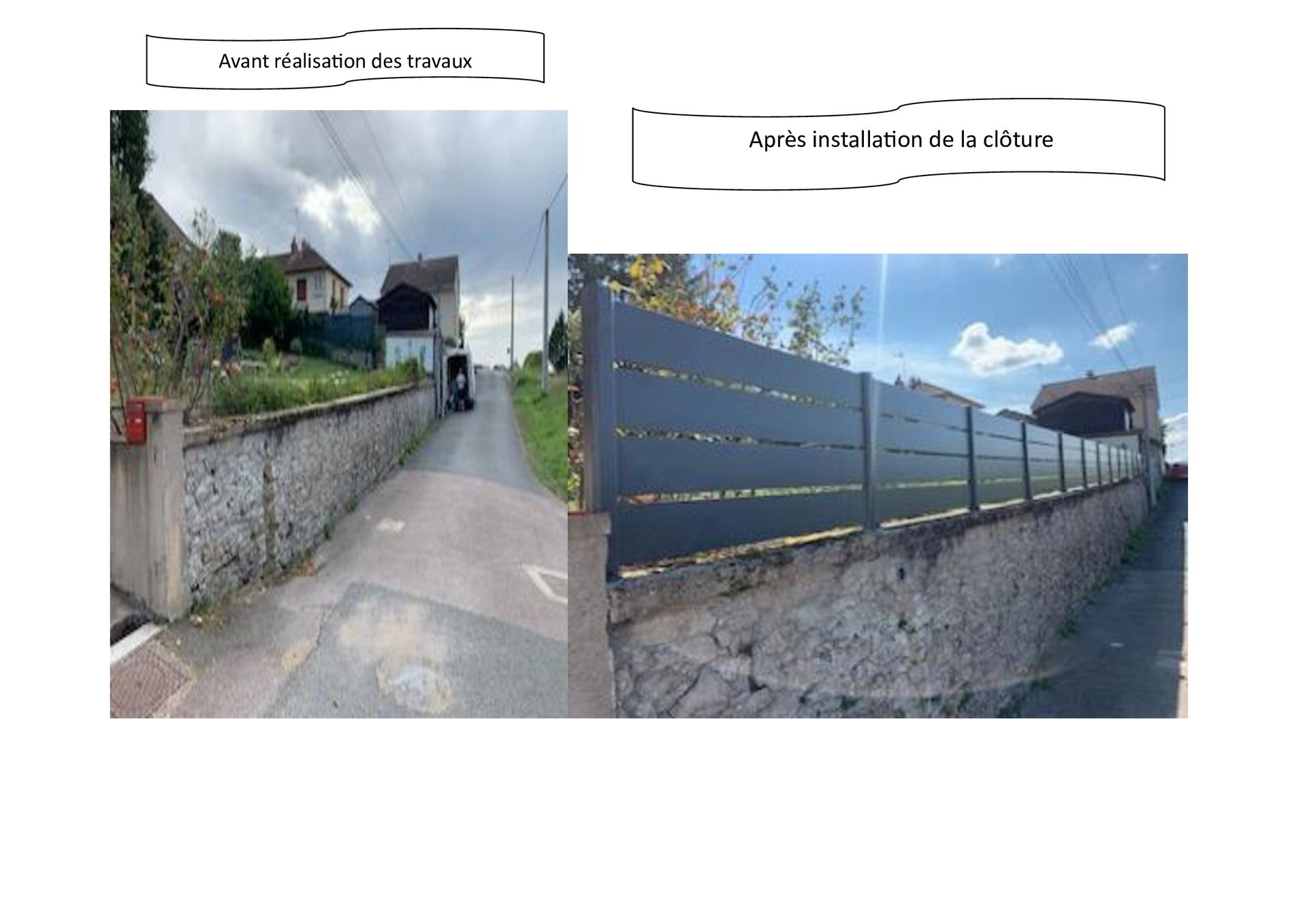 Avant et après d'une clôture