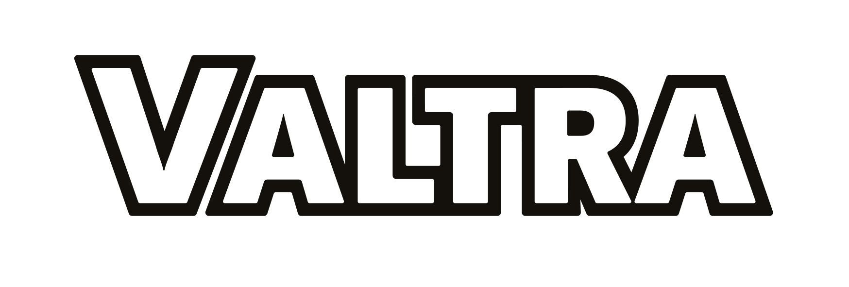 Logotipo de VALTRA en texto negro delineado en negrita sobre fondo blanco.