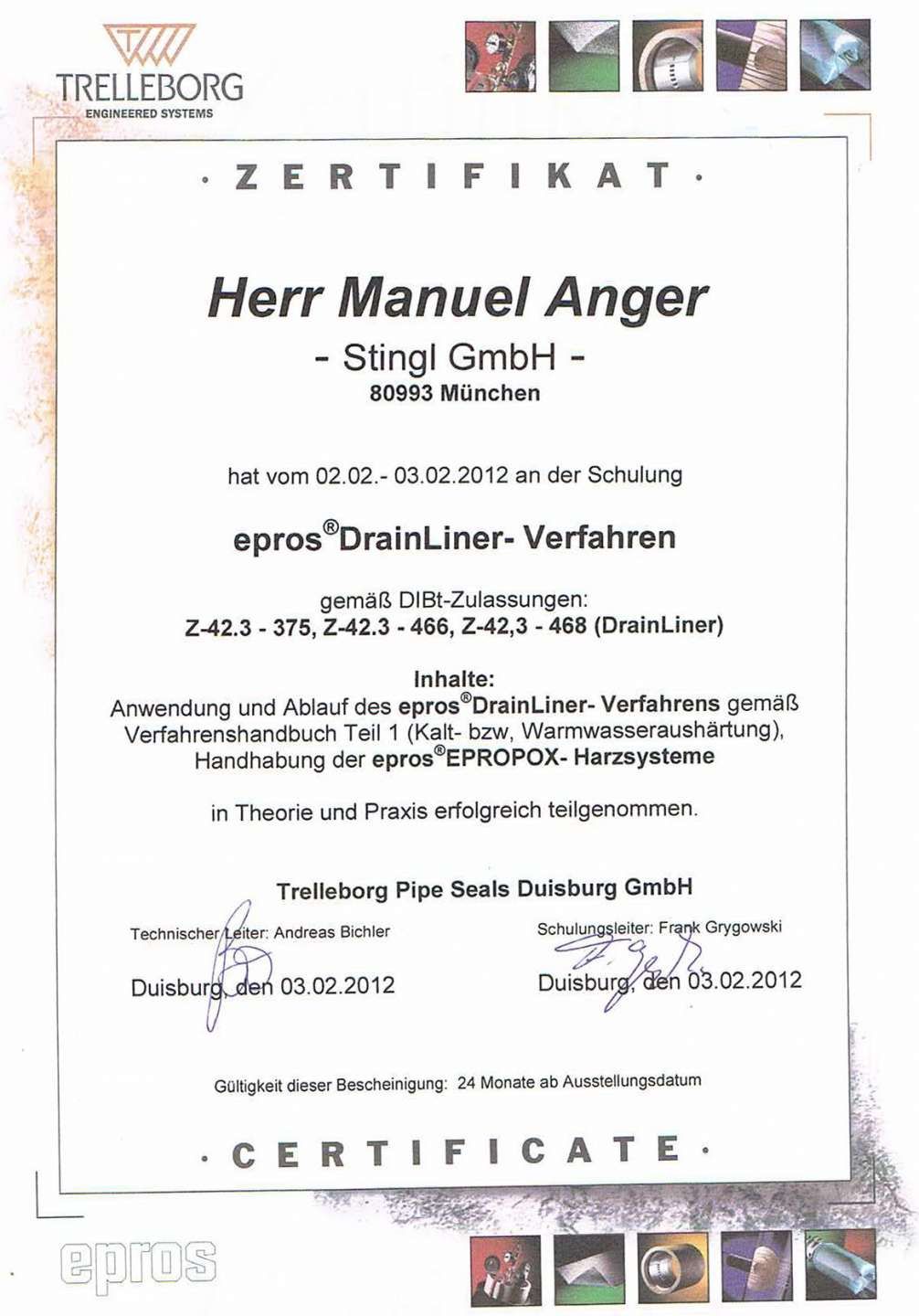 Teilnahmebestätigung Weiterbildung