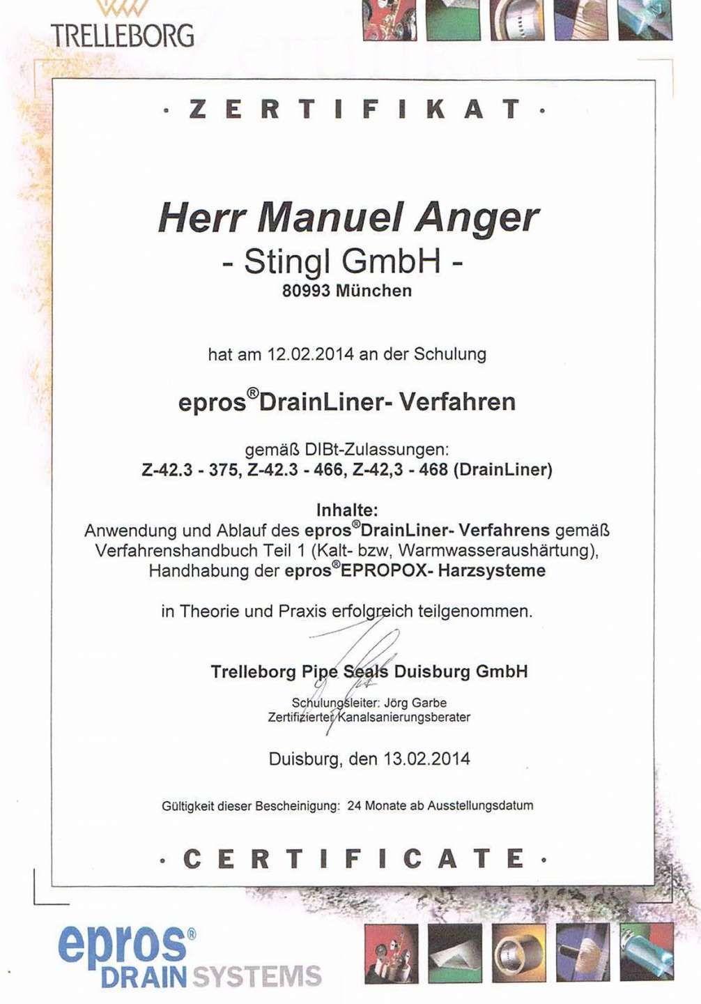 Teilnahmebestätigung Weiterbildung