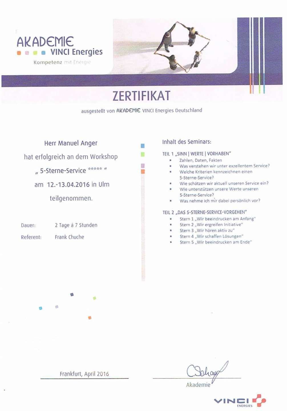 Teilnahmebestätigung Weiterbildung