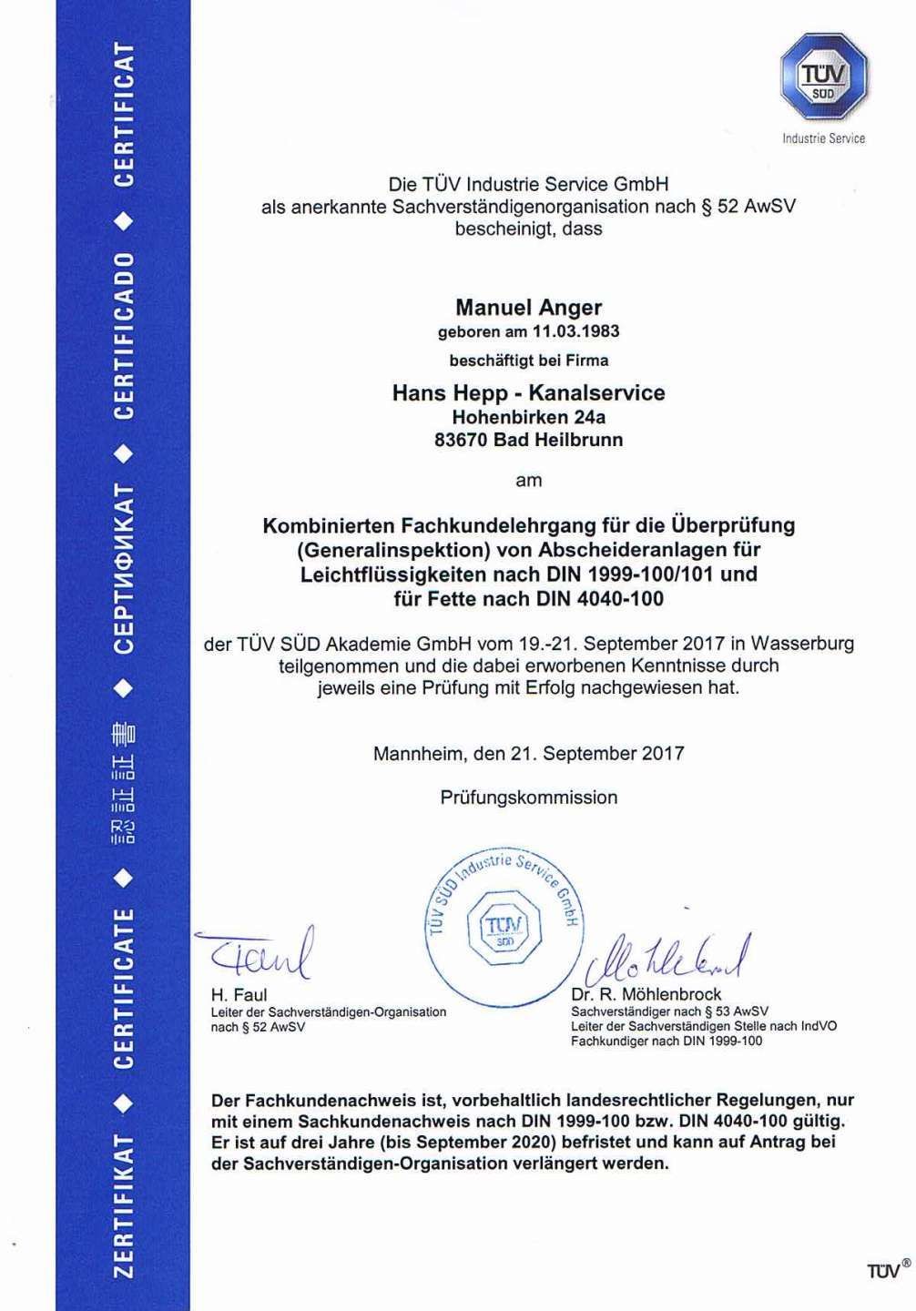 Teilnahmebestätigung Weiterbildung