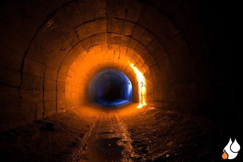 Grubenentleerung - Abwasserkanal von innen