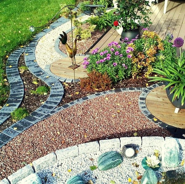 Dekorativ angelegte Gartenbeete