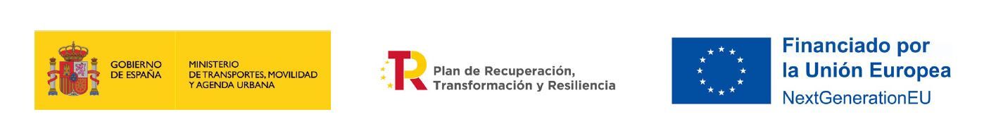 Logotipos de financiaci&oacute;n espa&ntilde;ola y de la UE sobre una pancarta blanca, incluyendo la bandera de la Uni&oacute;n Europea y el emblema del gobierno espa&ntilde;ol.