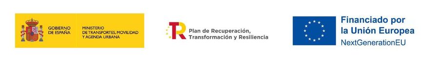 Logotipos de financiaci&oacute;n espa&ntilde;ola y de la UE sobre una pancarta blanca, incluyendo la bandera de la Uni&oacute;n Europea y el emblema del gobierno espa&ntilde;ol.